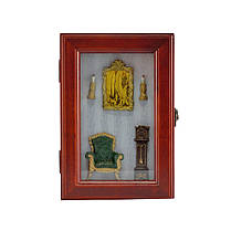 Ключниця настінна, дерев'яна "Зеркало" 25*17*6.5 см (59166 B), фото 2