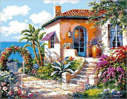 Картина за номерами Menglei Будиночок із краєвидом на море VD074 30 х 40 см, фото 1