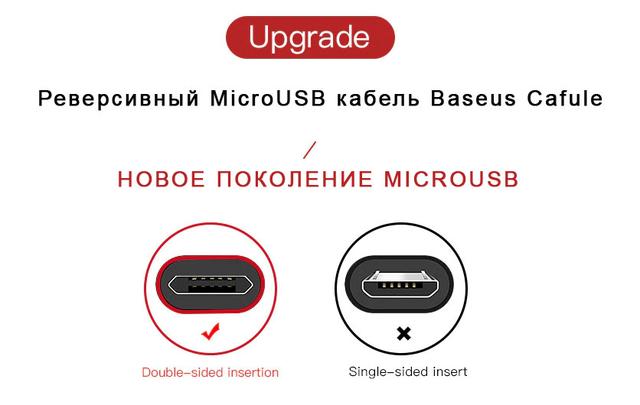 Двосторонній microUSB кабель Baseus Cafule