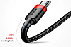 Двосторонній реверсивний microUSB кабель Baseus Cafule Cable 2m - Black/Red, фото 5