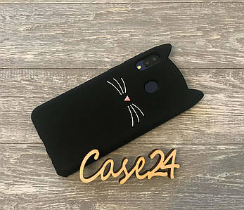 Гумовий 3D чохол для Samsung Galaxy M20 Усики чорний