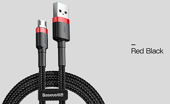 Двосторонній реверсивний microUSB кабель Baseus Cafule Cable 2m - Black/Red