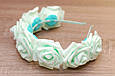 Обруч для волосся / ободок на голову з великими квітами / прикраса Ніжна м'ятний 128, фото 3