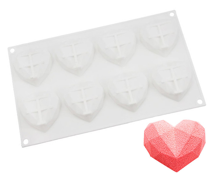 Силіконова форма для євродесертів Серце Орігамі
