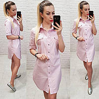 Сукня - сорочка арт 827 рожеве в точку
