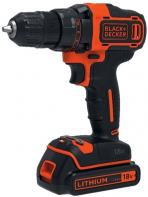 ШУРУПОВЕРТ-ДРИЛЬ УДАРНИЙ АКУМУЛЯТОРНИЙ BLACK+DECKER LI-ION 18 1.5 АЧ 30 НМ + 2 АКУМУЛЯТОРА І КЕЙС