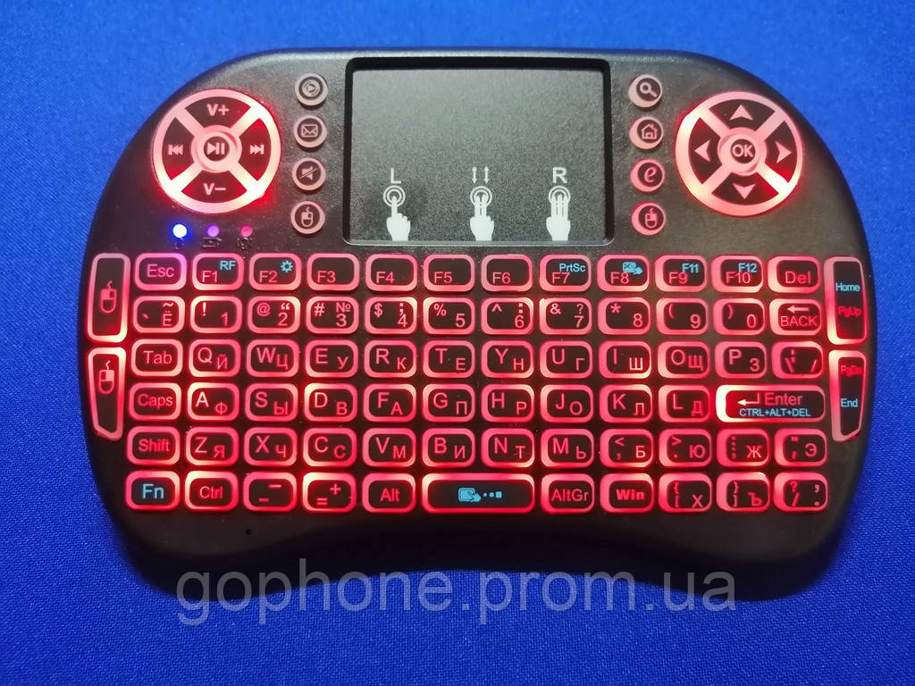 Клавіатура Mini wireless MWK08/i8 LED (red)