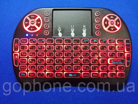 Клавіатура Mini wireless MWK08/i8 LED (red), фото 2