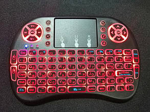 Бездротова міні-клавіатура з тачпадом RT-MWK08 Red LED підсвічування
