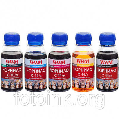 Комплект чорнил для картриджів Canon PGI-520, CLI-521 (5 х 100г) BP/B/C/M/Y (C10/11SET5-2), фото 1