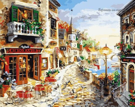 Картина за номерами Menglei Ресторан біля моря VS046 40 х 50 см, фото 1