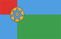 Флаг Молочанска Габардин, 1,05х0,7 м, Карман под древко