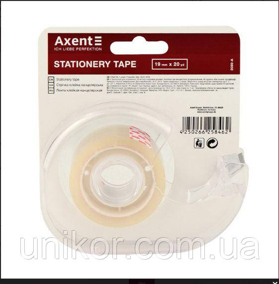 Скотч із диспенсером 19 мм.* 20 м, прозорий. Axent