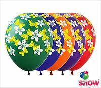 Воздушные шарики Цветочки и бабочки 12" (30 см)