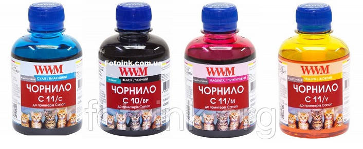 Чорнила WWM C10, C11 SET комплект (4 кольори по 200 грам), фото 1