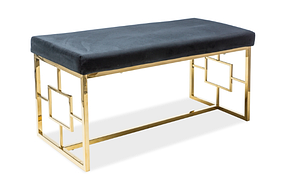 Банкетка Noir метал Золото, оксамитова тканина tap.105 Чорний (Signal ТМ)