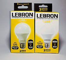 Лампи LED LEBRON L-A60 10W 4100K Е27 850LM яскраве світло 00-10-12