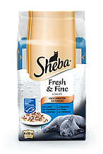 Консерви для кішок Sheba (Шеба) Fresh Fine Mini набір паучів Рибний мікс пауч (лосось, тунець, тріска), 6 шт./50г