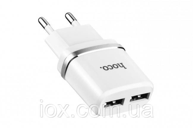 Зарядное белое устройство Hoco C12A Smart Dual 2 USB