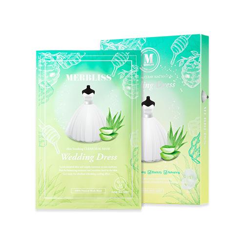 Увлажняющая успокаивающая тканевая маска MERBLISS Wedding Dress Aloe Honey Soothing Clear Seal Mask 1ea