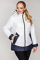 Женское демисезонная куртка стеганная большого размера 52-62 размера белая