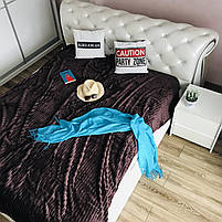 Покривало мікрофібра на диван, модне м'яке покривало на ліжко диван, плед мікрофібра на ліжко диван Шоколадне (P-F1-20), фото 3