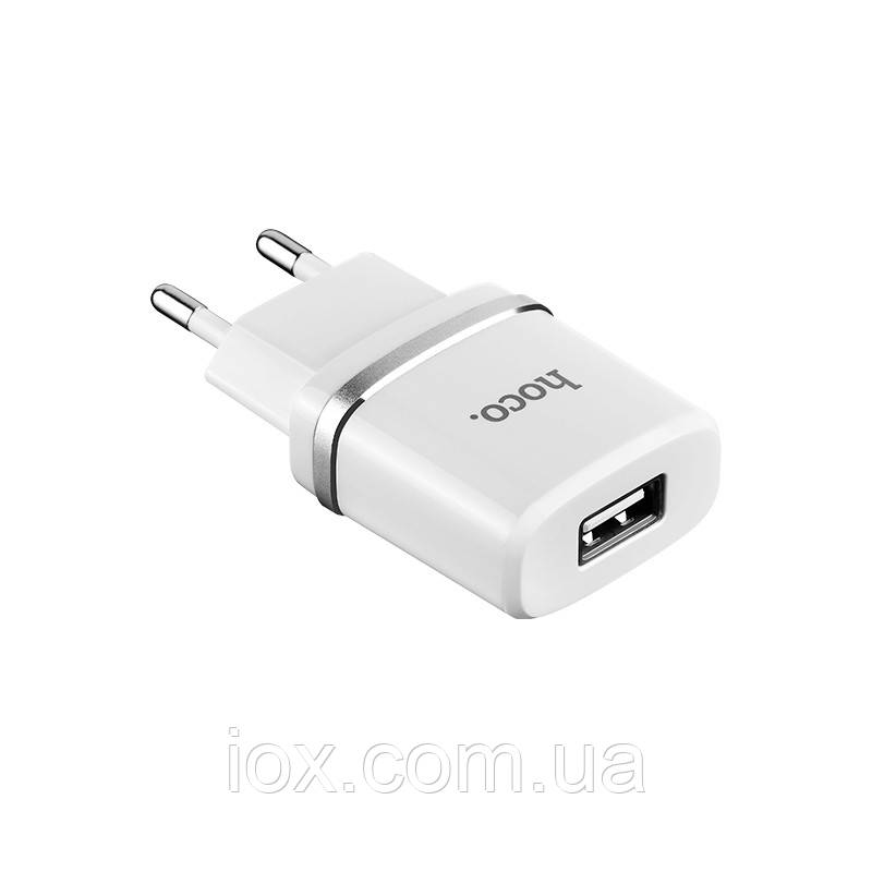 Мережевий зарядний пристрій Hoco C11 в розетку 220V на 1 USB