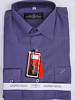 Рубашка детская с длинным рукавом dd-0052 Pellegrino фиолетовая в мелкую клетку классическая для школьников