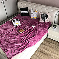 Покривало на диван, бамбуковий плед на ліжко диван, плед-покривало на ліжко диван, покривало на ліжко диван Рожеве (P-F1-9), фото 2