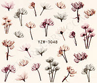 Наклейки для маникюрного дизайна цветы YZW-3048