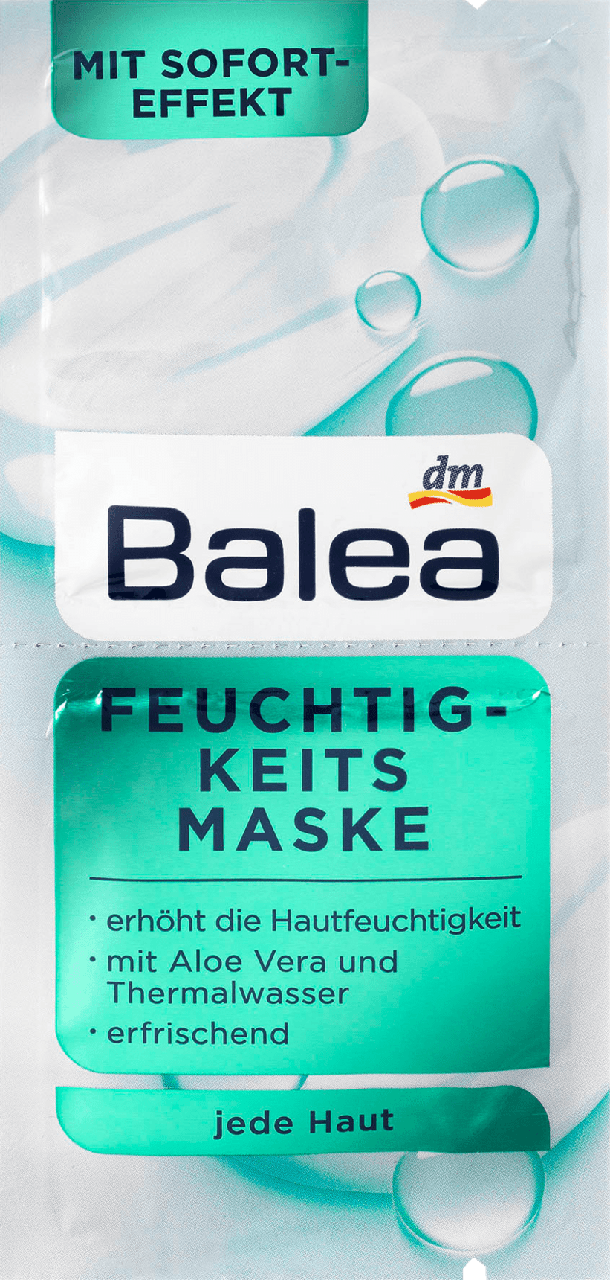 Зволожуюча маска для обличчя Balea Feuchtigkeit Maske, 2шт х 8 мл