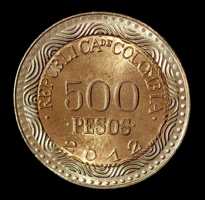 Монета Колумбії 500 песо 2012-19 рр. Жабка