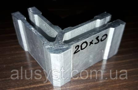 Кутове кріплення для труби прямокутний 20х30 мм, фото 1