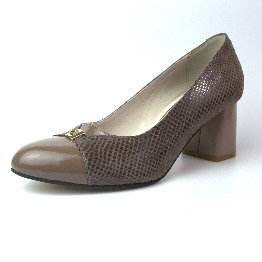 Туфлі човник на підборах жіноче взуття Pyra V Gold Havy Beige 6 by Rosso Avangard шкіряні темно-бежеві , фото 1