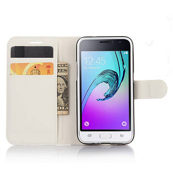 Чохол-книжка Litchie Wallet для Samsung Galaxy J1 2016 (моделі j120) Білий