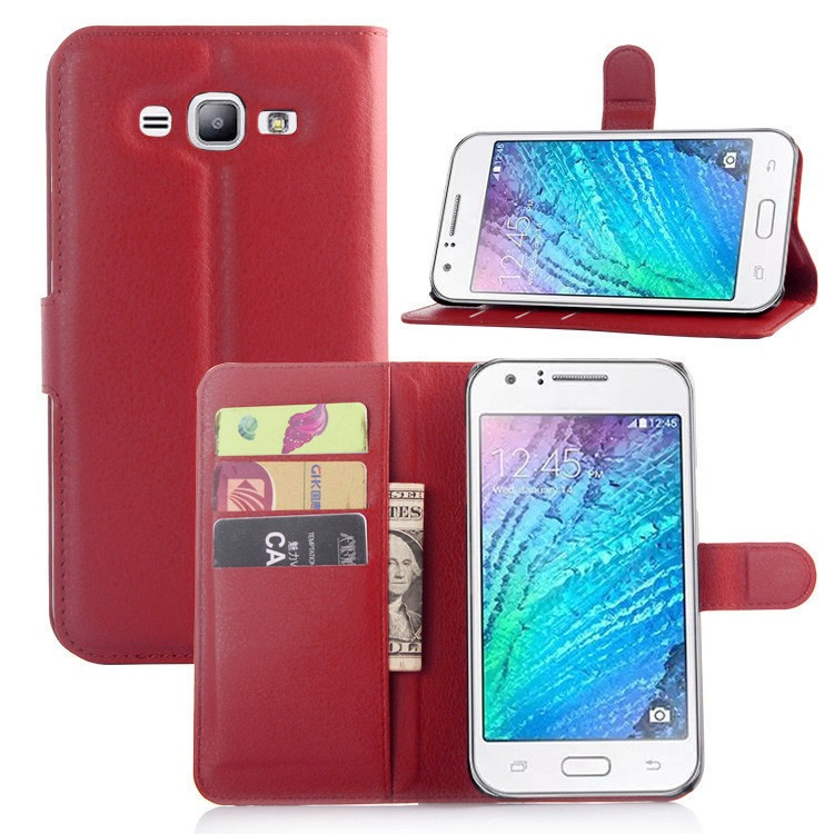 Чохол-книжка Litchie Wallet для Samsung моделі j110 Galaxy J1 Ace Червоний