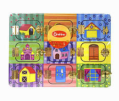 Дерев'яний Бізіборд Веселі двері іграшка для розвитку