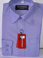 Рубашка детская с длинным рукавом dd-0076 Framzoni фиолетовая в мелкую полоску классическая