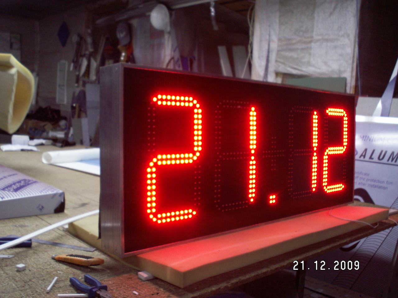 Светодиодные электронные цифровые часы-термометр LED-ART-Clock-2500х1000-2556, led часы-термометр - фото 9 - id-p88541591