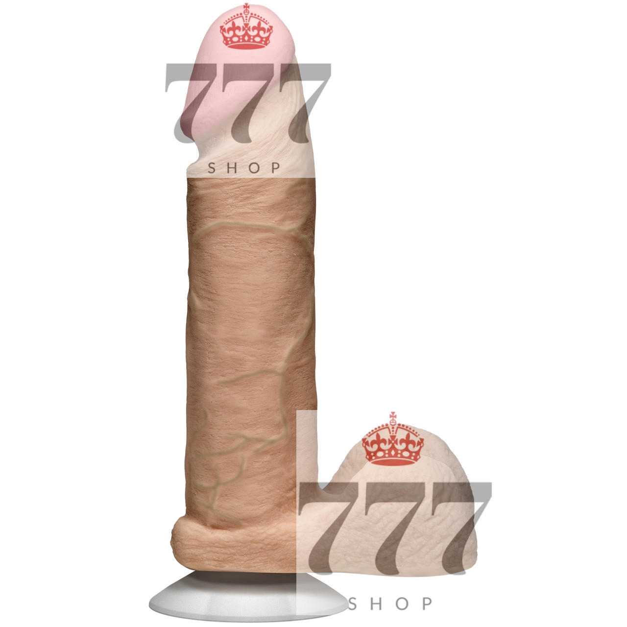 Фалоімітатор Doc Johnson The Realistic Cock 8 inch White - ULTRASKYN, Vack-U-Lock, діаметр 5,1 см 777Shop.com.ua, фото 1