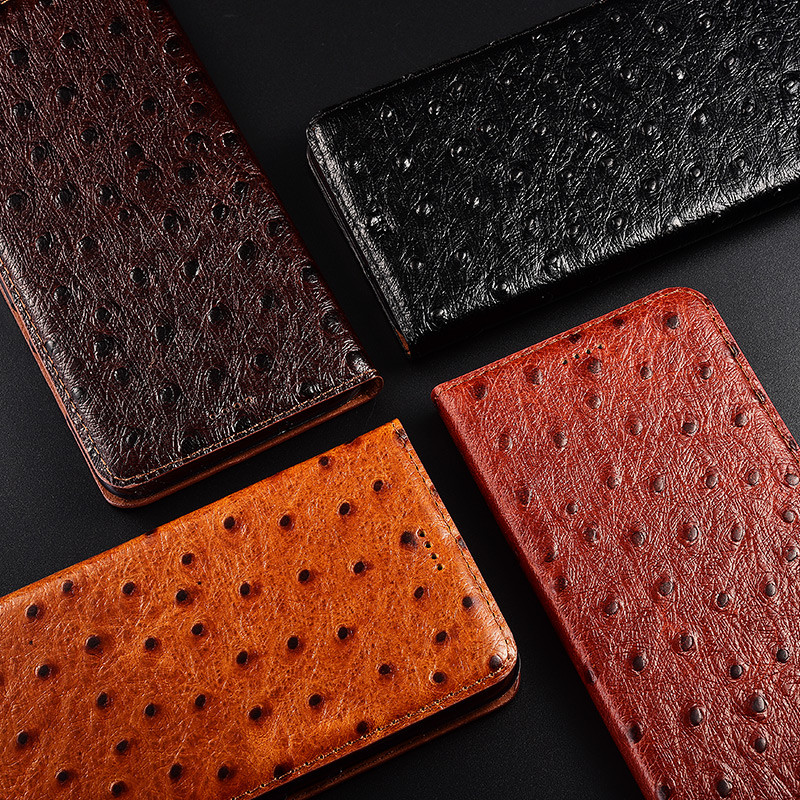 Чохол на Samsung A06 книжка з НАТУРАЛЬНОЇ ПРЕМІУМ ШКІРИ із підставкою протиударний магнітний "OSTRICH", фото 1