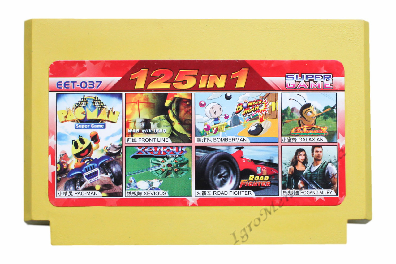 Картридж денді 125 в 1 Bomberman, Pac Man, Road Fighter