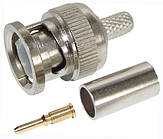 Роз'єм (штекер) BNC під кабель RG-59, обжимний, латунь