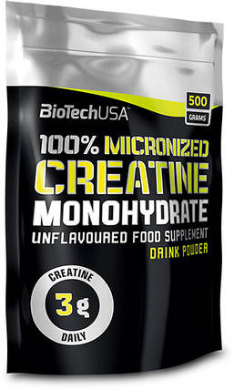 Креатин BioTech 100% Creatine Monohydrate 500 грамів, фото 2
