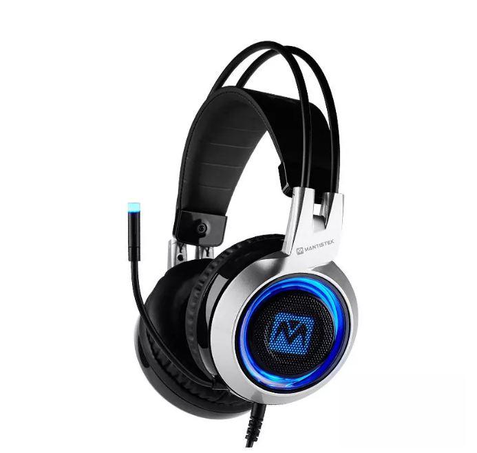 Якісна ігрова гарнітура MantisTek GH2, Led-підсвітка, вібровід, фото 1