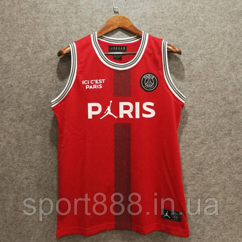 Мужская майка красная Air Jordan x NBA Paris №23 Джордан