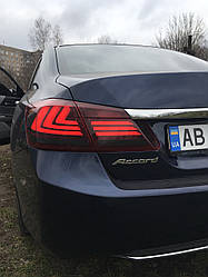 Ліхтарі Honda Accord 9 (12-15) тюнінг led оптика (червоні з чорним)