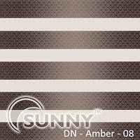 Рулонные шторы для ОКОн Sunny в системе День Ночь, ткань DN-Amber. 600/1600