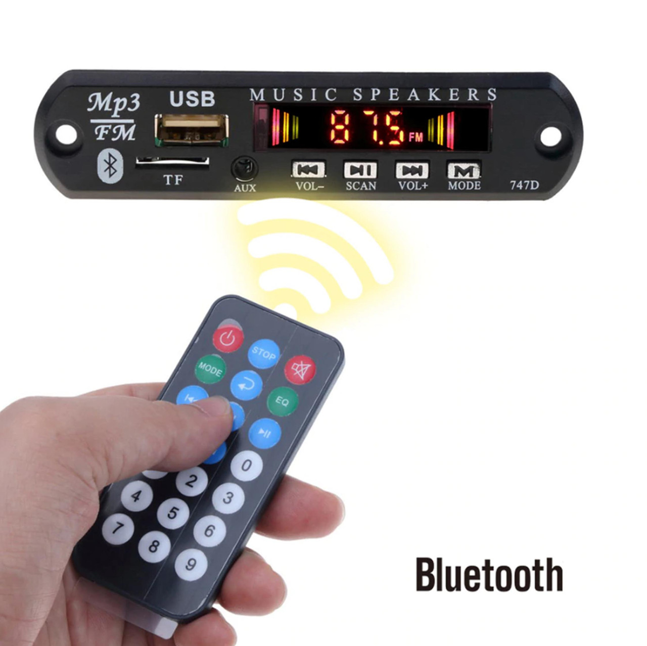 MP3 Bluetooth Модуль с FM, USB, MicroSD, DC 5-12В (встраиваемый ...