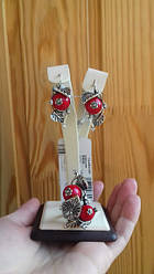 Срібний комплект з червоним нефритом Варус